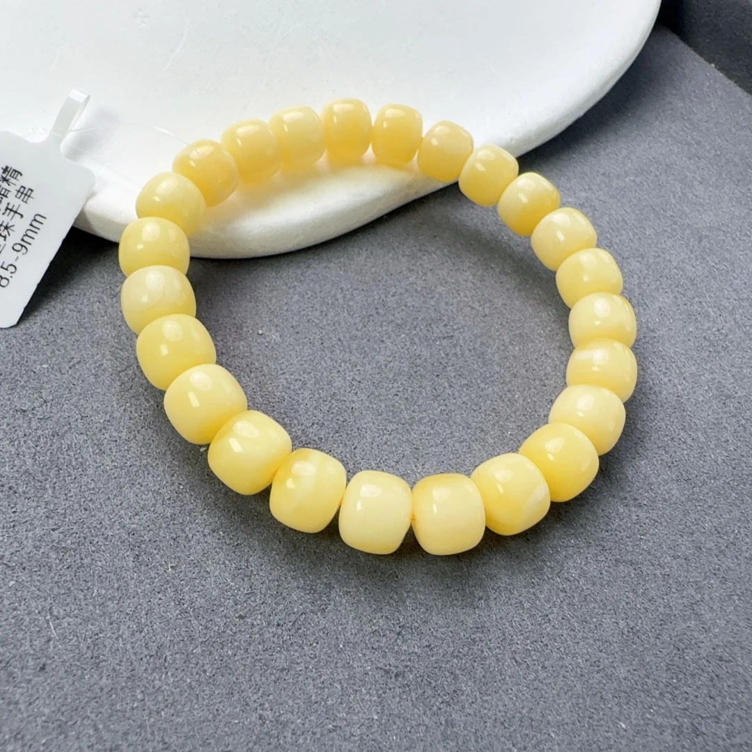 天然蜜蜡满蜡精工老型珠手串8.5-9mm