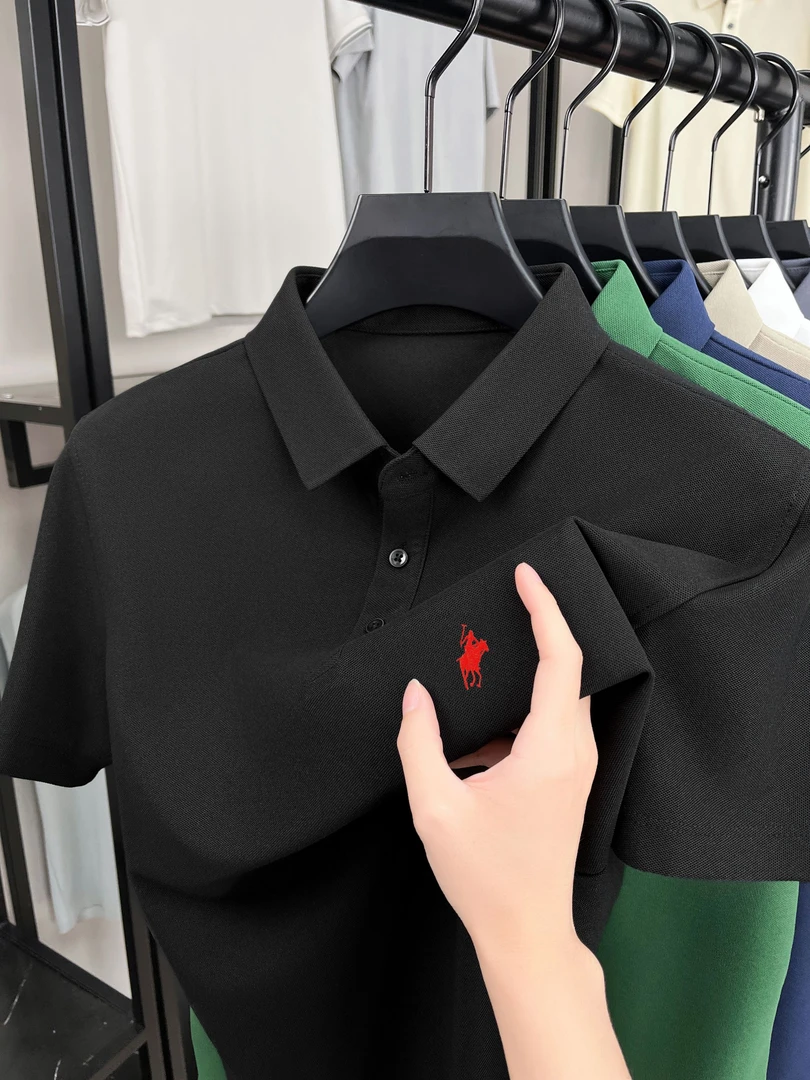 【液态冰氧棉】男士轻奢短袖polo衫吸湿透气棉T恤纯色高档男装