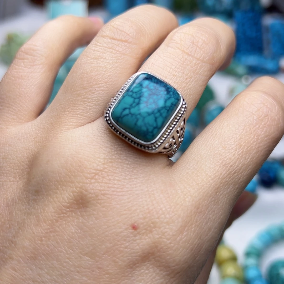 绿松石珠宝奇石银S925镶嵌