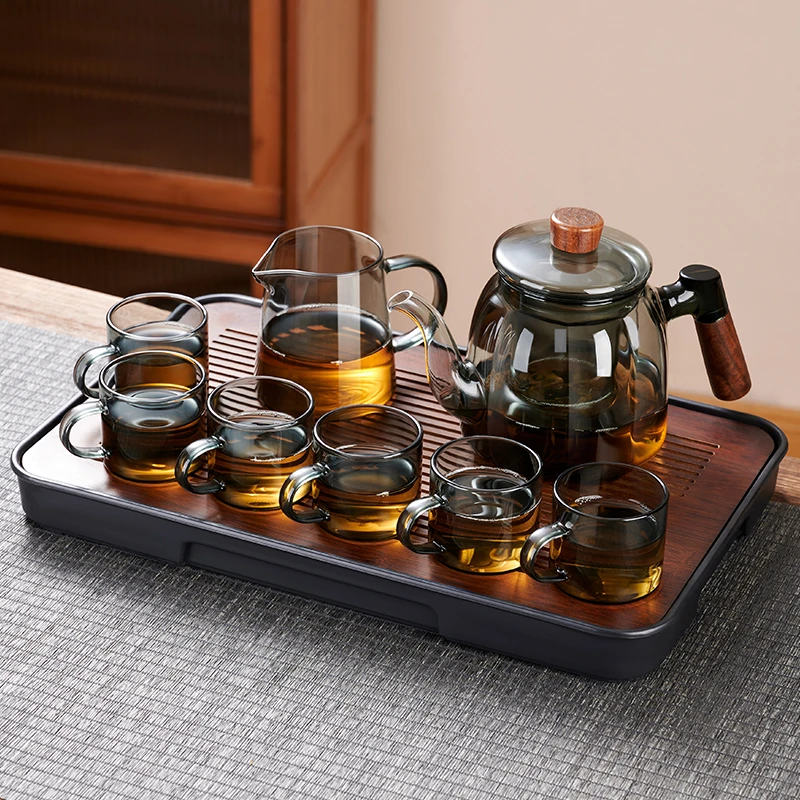 茶壶茶玻璃茶具套装简约高档家用办公整套茶杯茶盘泡茶壶功夫茶具
