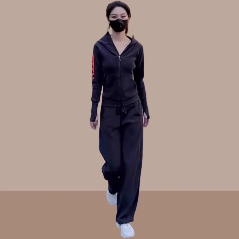 休闲运动套装女春秋2025新款时尚洋气减龄宽松跑步运动服两件套