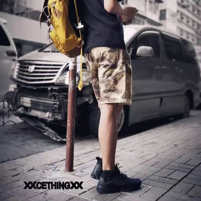 码数偏大 男士夏季宽松休闲迷彩工装潮流美式大码透气短裤五分裤