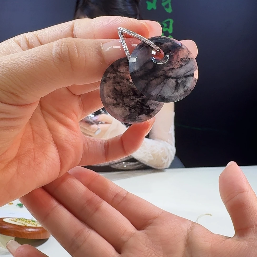 翡翠银S925镶嵌耳饰925镶嵌