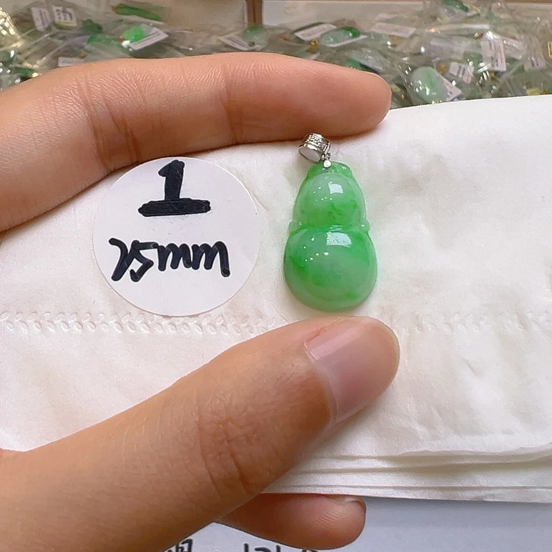 翡翠18K金镶嵌吊坠(不含链)翡翠