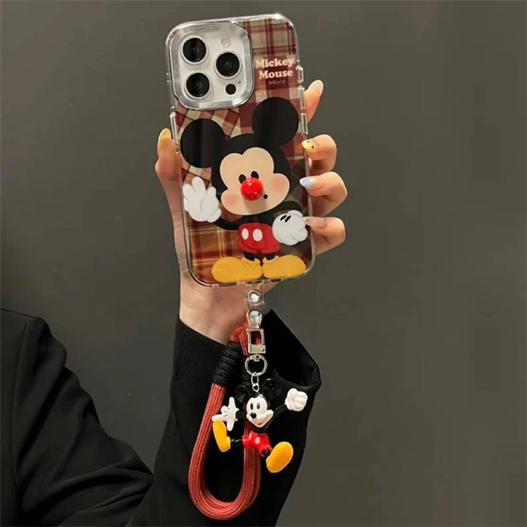 ins卡通立体红鼻子老鼠挂件适用苹果16promax手机壳15pro创意14女