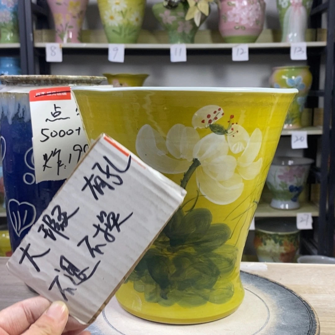 景德镇手工手绘陶瓷花盆
