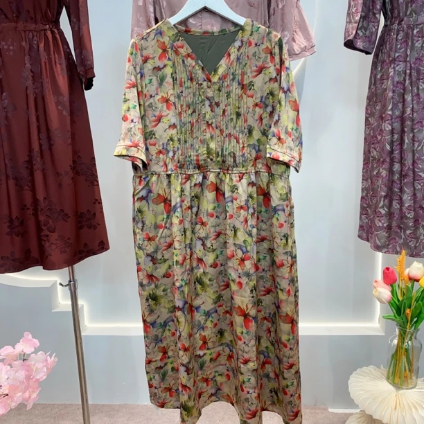 0019 清 新款高品质时尚气质收腰连衣裙