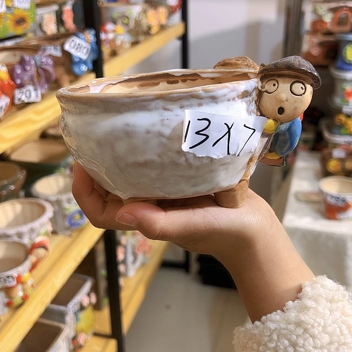 陶瓷多肉花盆满15包邮