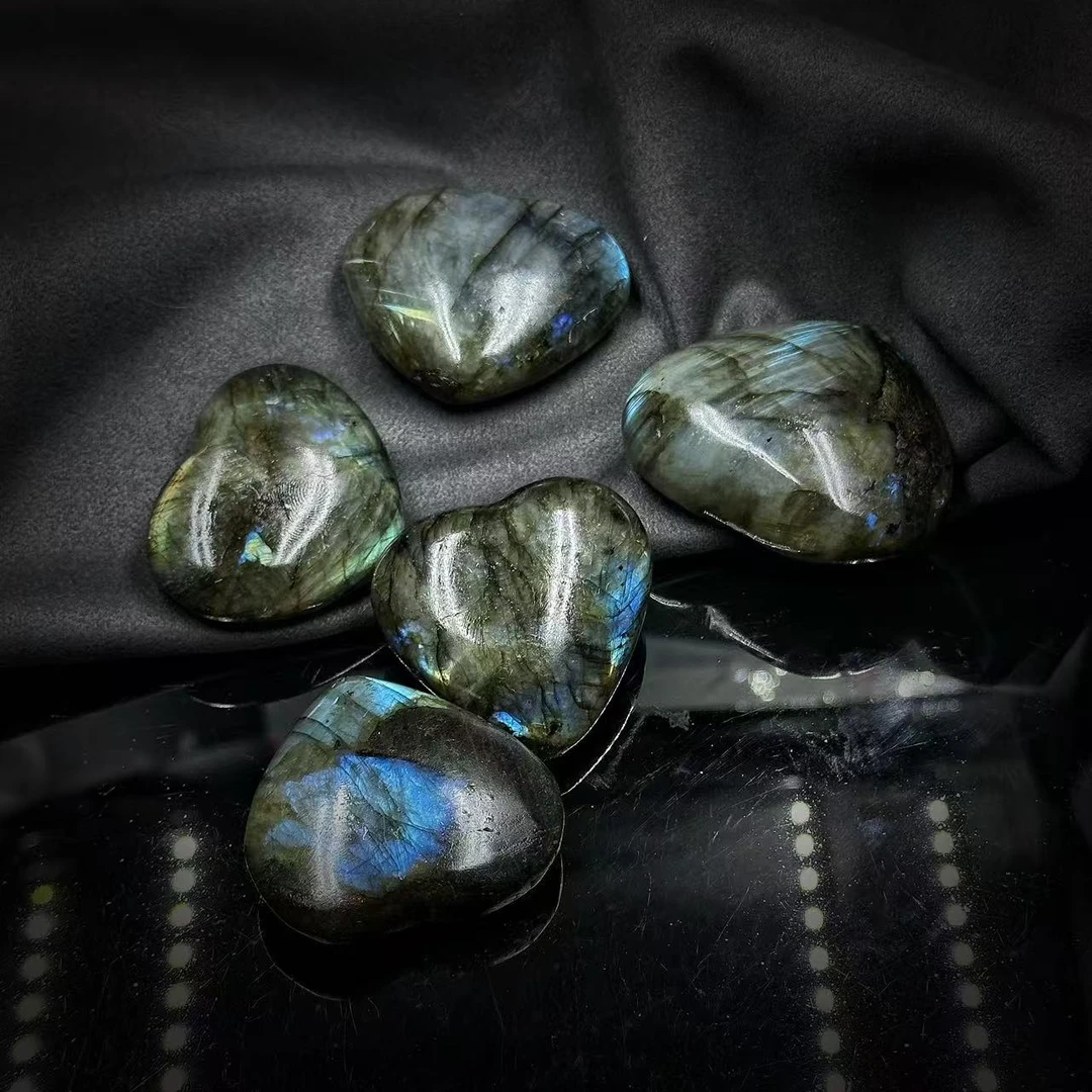 【缪老师严选】SJ0907 爱心拉长石小摆件 多样性发其一