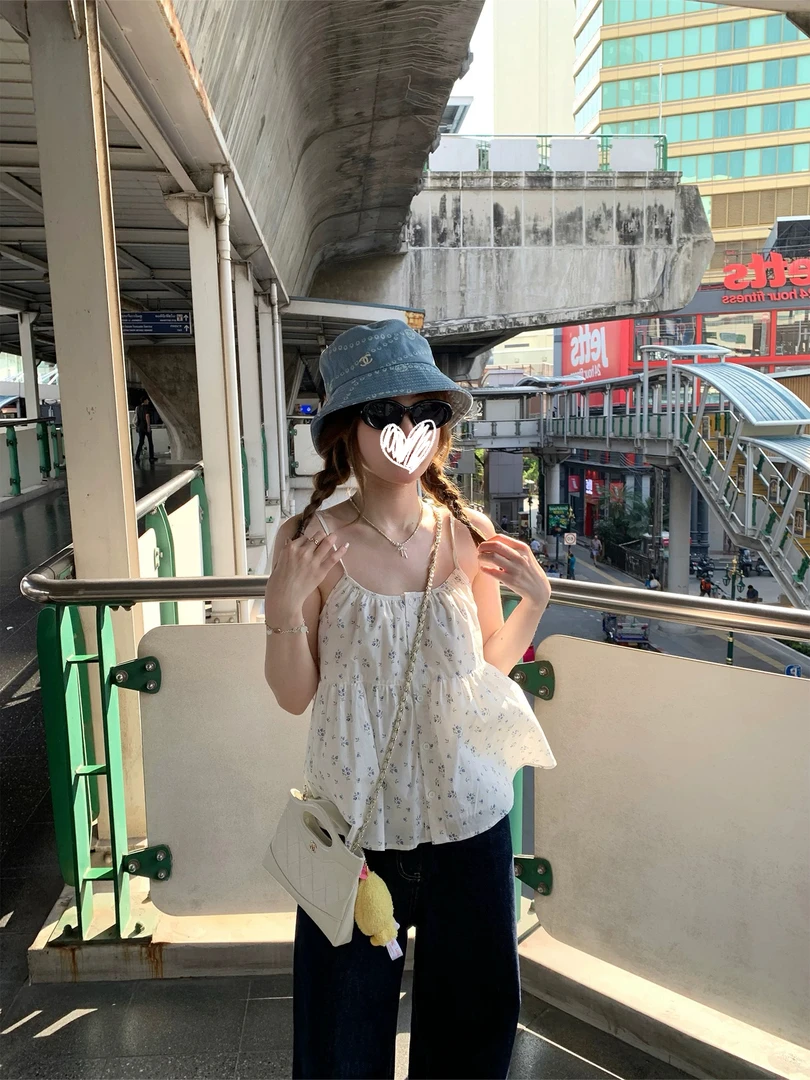 内搭外穿碎花吊带背心女夏新款泰式小上衣