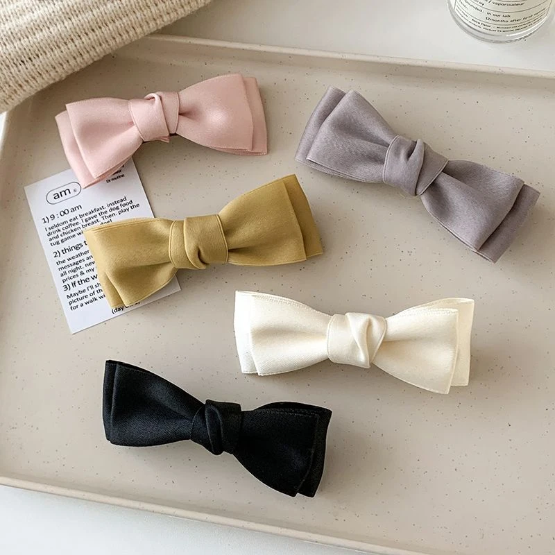 弹簧夹简约边夹ins气质蝴蝶结唯美发饰淑女领结时尚后脑勺精致合