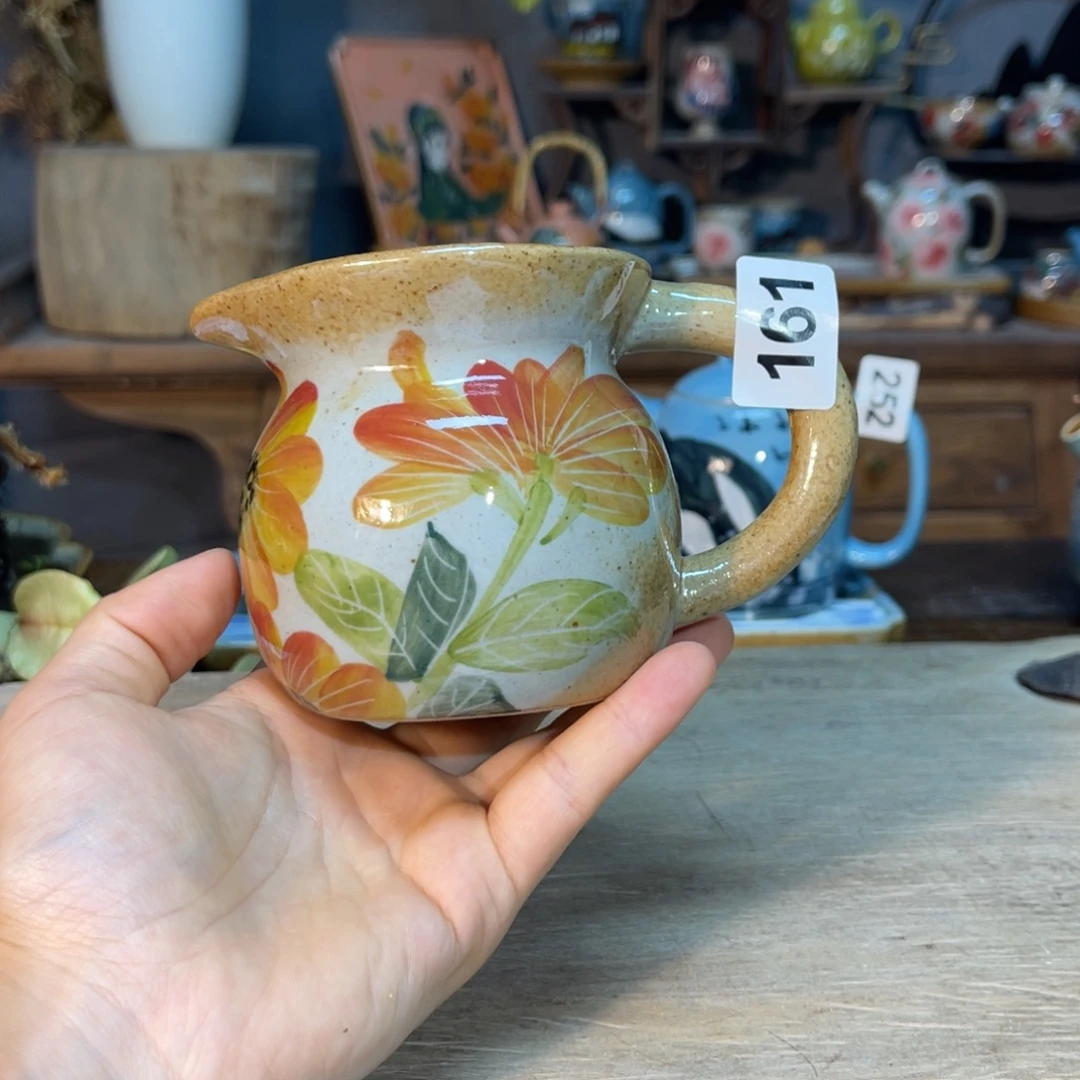 壶素浅陶瓷手工手绘