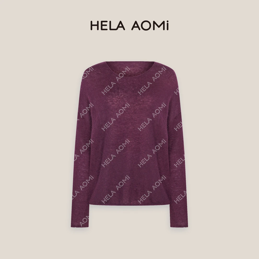 HELAAOMI “丝羊绒.无花果”90.1%山羊绒桑蚕丝0压软糯针织衫