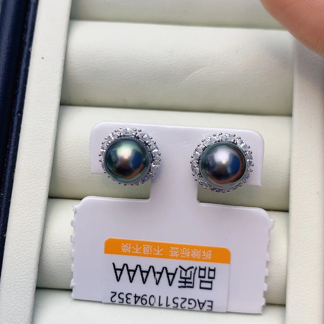 耳饰海水珍珠银S925镶嵌W46