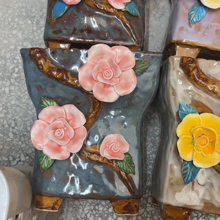紫砂花盆粗陶材质多肉花盆