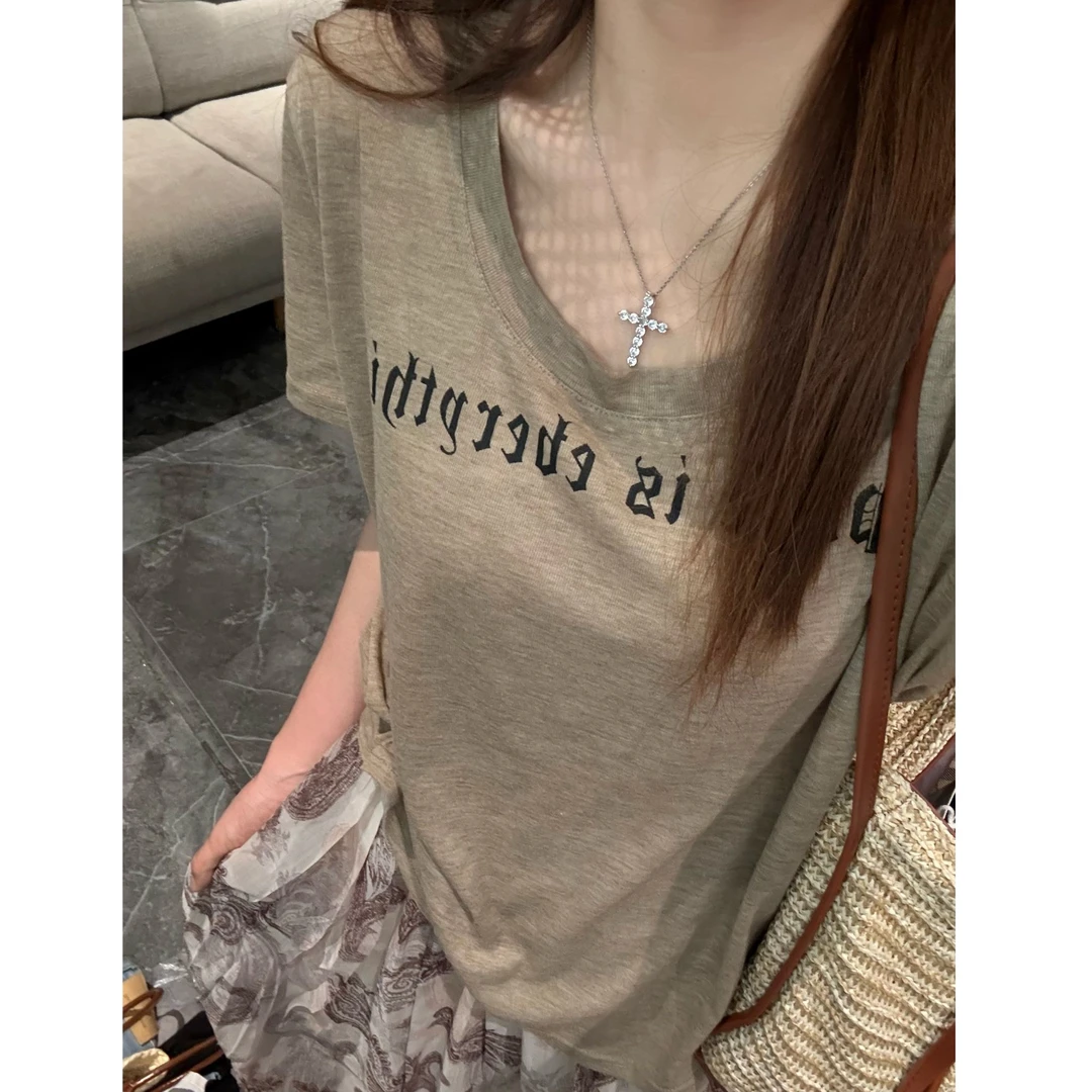 【蜜爷家】克罗奶茶色显瘦T恤71607#