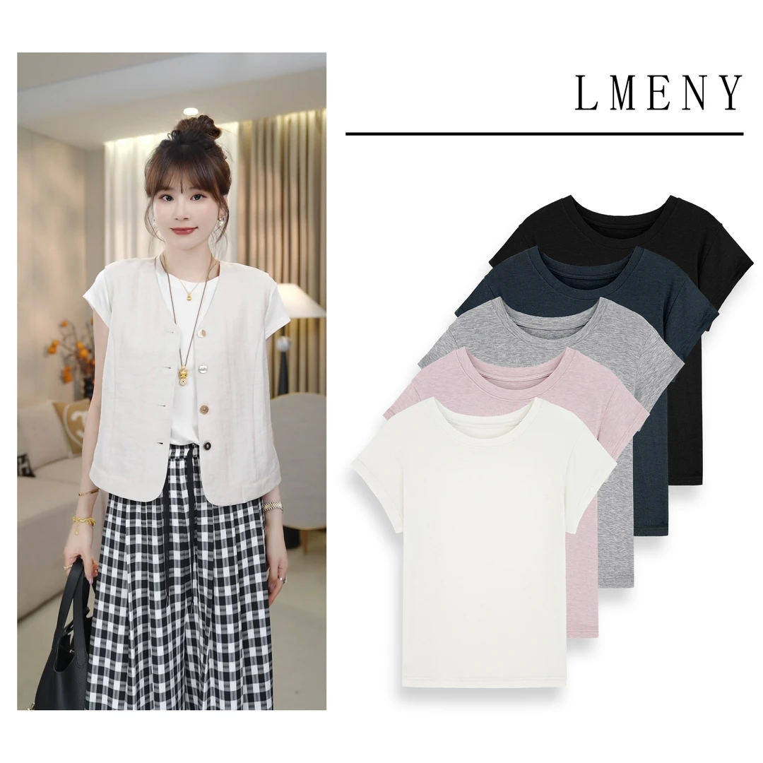 LMENY天丝醋酸T～柔软亲肤显瘦天丝圆领T恤25BT014