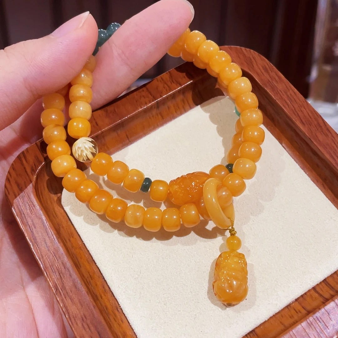 未镶嵌蜜蜡手链手串