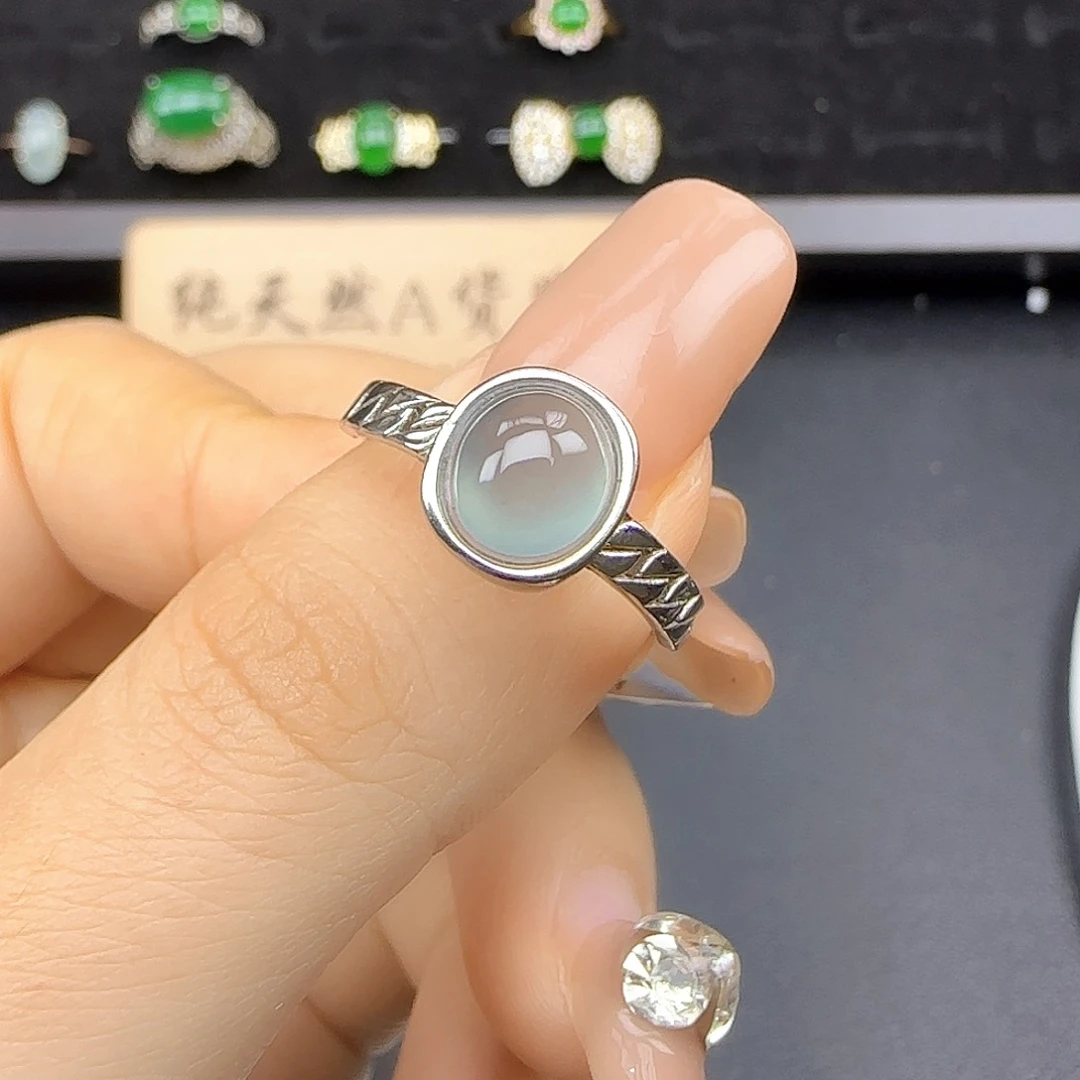 银S925镶嵌戒指翡翠