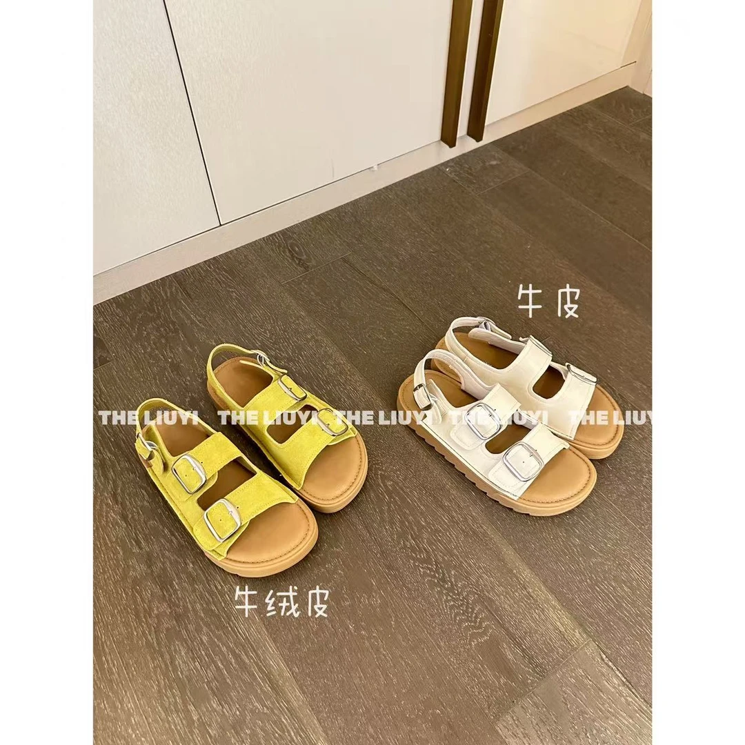 【LIUYI】踩屎感！！夏季真皮勃肯凉鞋2670