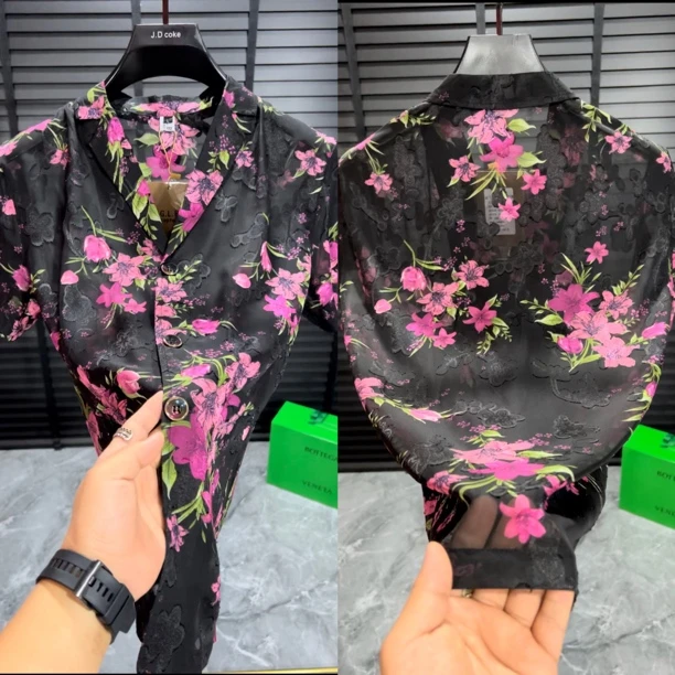 8090/夏季新款高品质男士西服领衬衫短袖