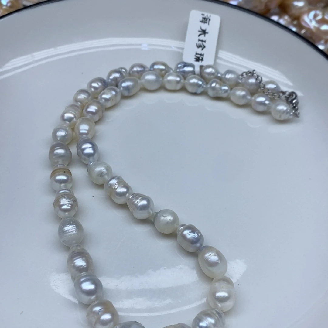 颈饰未镶嵌海水珍珠澳白裸珠8-9