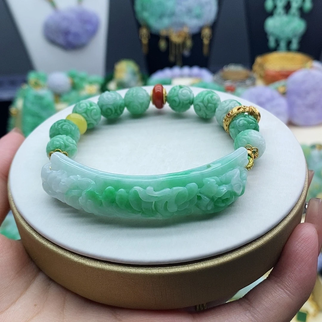 未镶嵌手串翡翠手牌