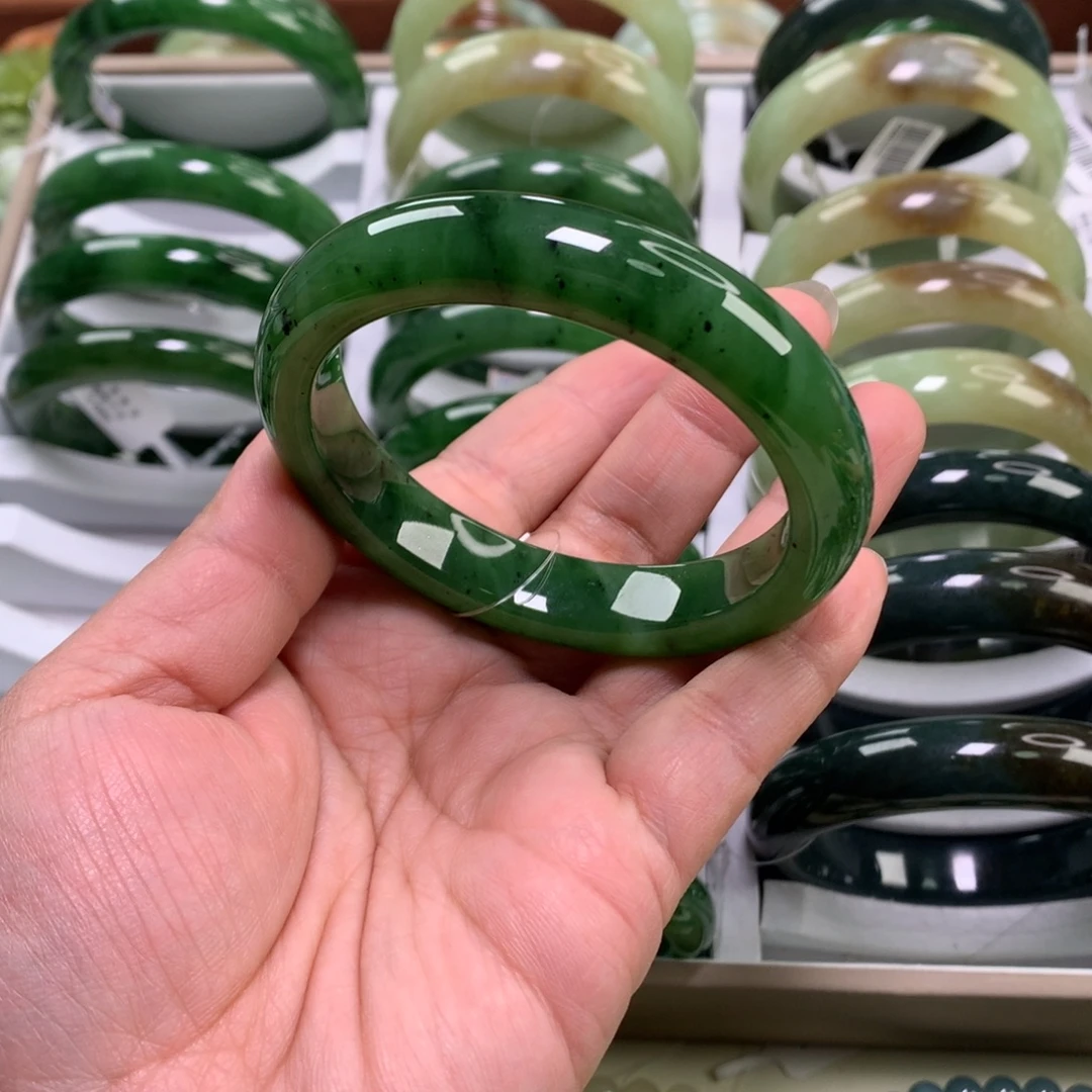 和田玉（碧玉）未镶嵌手镯57_58口径