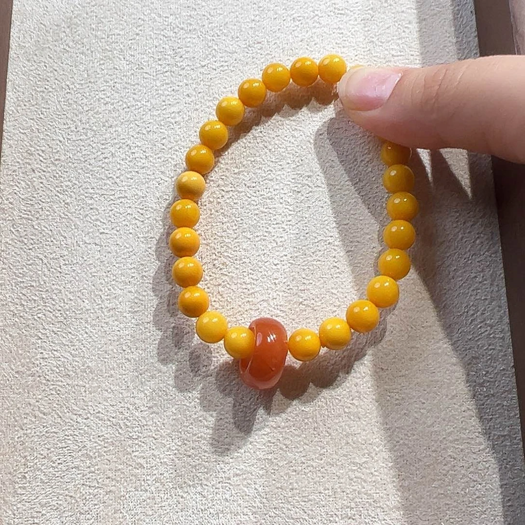 未镶嵌蜜蜡手链7mm蜜蜡手串