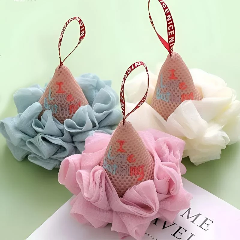 创意不开散沐浴球可爱冰激凌沐浴球沐浴花搓背擦背打泡网浴擦沫球