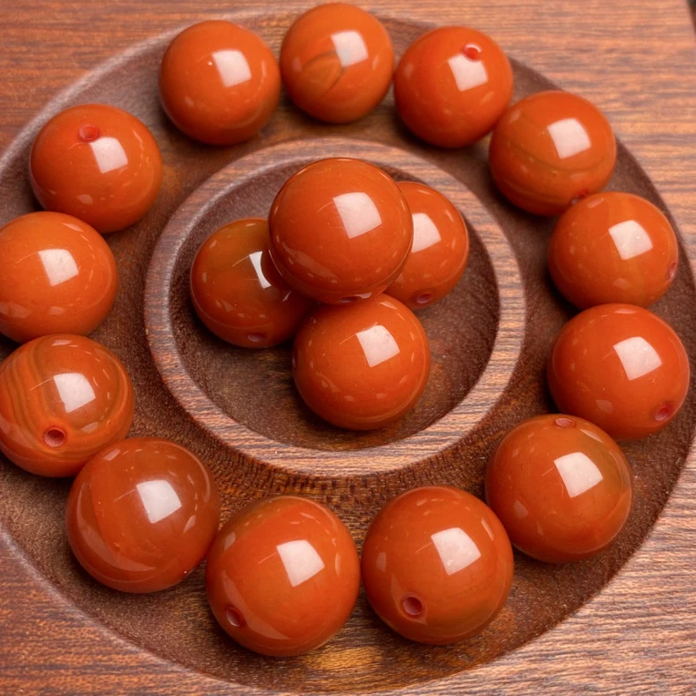 川料瓦西柿子红14mm +玛瑙单珠（发一个）