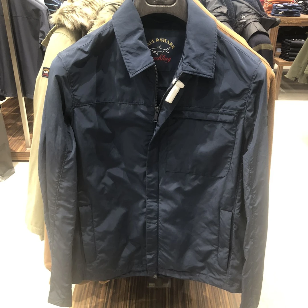 意鲨 不可退换 男士藏青色拉链休闲外套