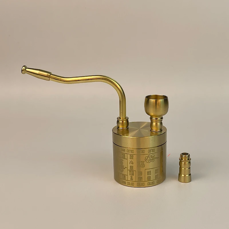 黄铜老式水过滤烟嘴男士小巧粗中细三用短款圆柱百福