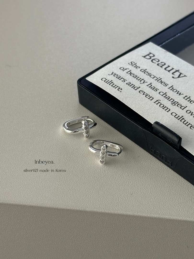 925银合成锆石耳饰 方形耳扣 通体银 10mm 31783