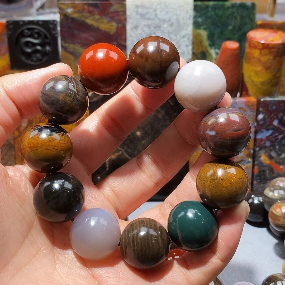 宝***硅化玉未镶嵌天然北票硅化玉手串卡20