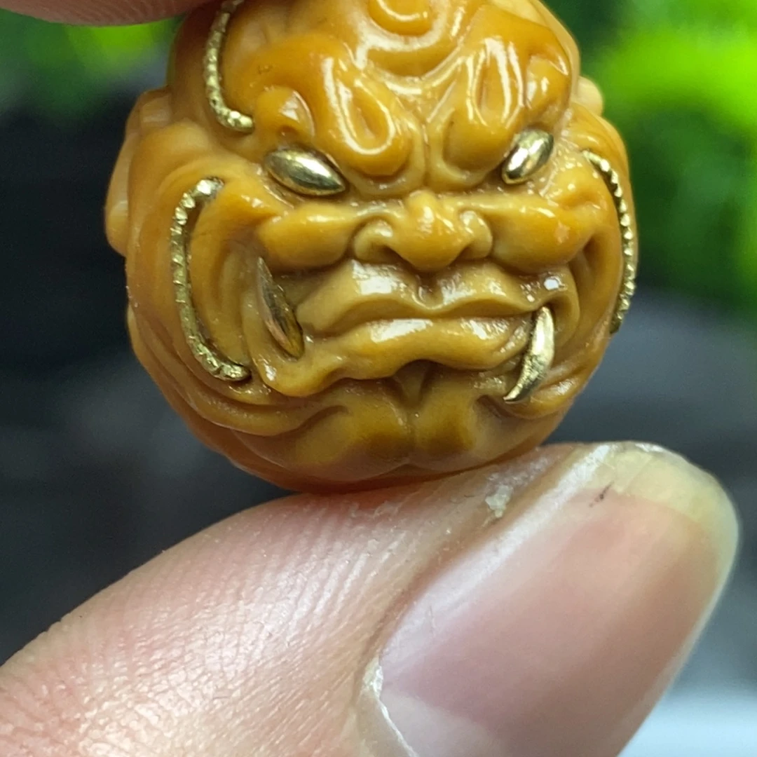 吊坠猴头核桃镶嵌夜叉恶僧