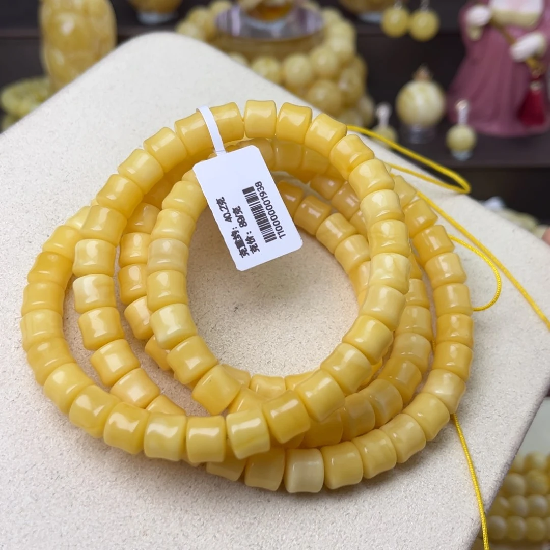 蜜蜡颈饰未镶嵌8+竹节108