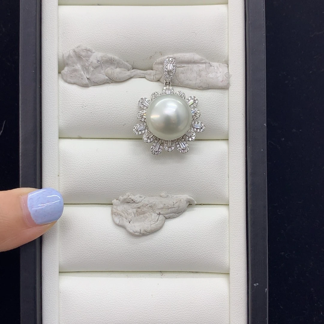 海水珍珠裸珠澳白吊坠15.2