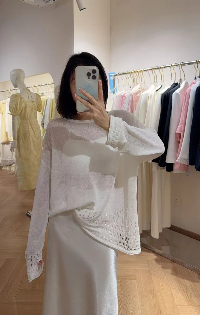 和纸纱宽松版针织衫