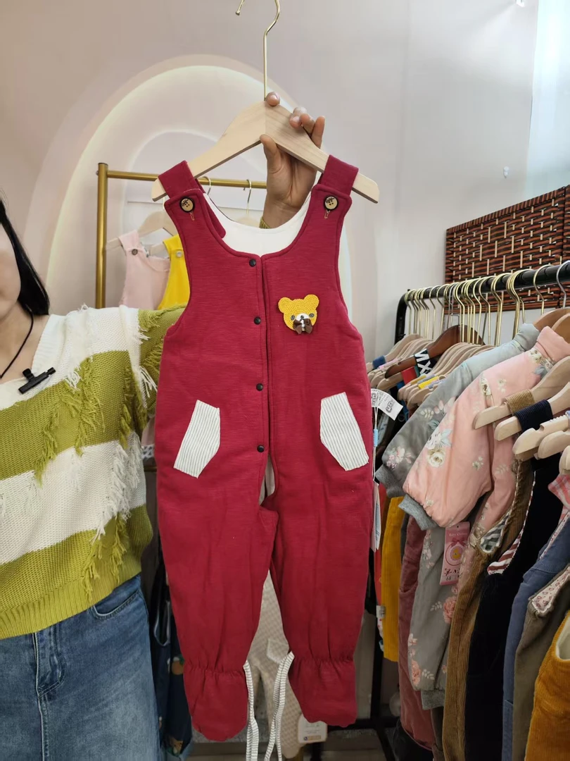 断码捡漏宝宝背带裤薄棉包脚冬季儿童男童女童婴幼儿夹棉保暖裤子