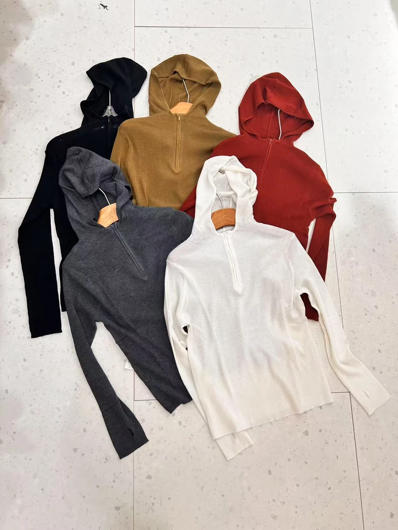 【锦衣服饰】2517新款半拉链连帽打底