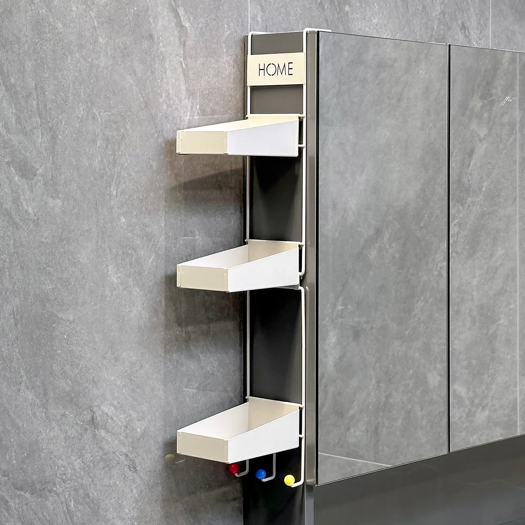 浴室镜柜侧边收纳架卫生间收纳神器下挂挂架窄缝洗漱品分层置物架