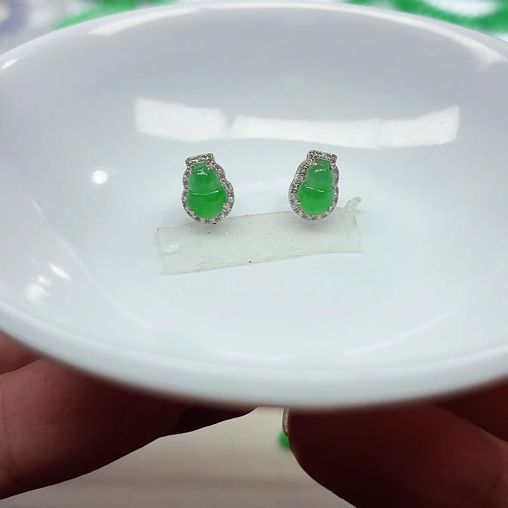 翡翠18K金镶嵌手链天然缅甸翡翠A货