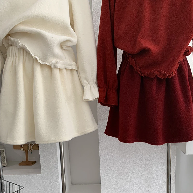 欧玛莱加厚松紧高腰显瘦防走光A字裙冬季新款韩版百搭半身裙5944