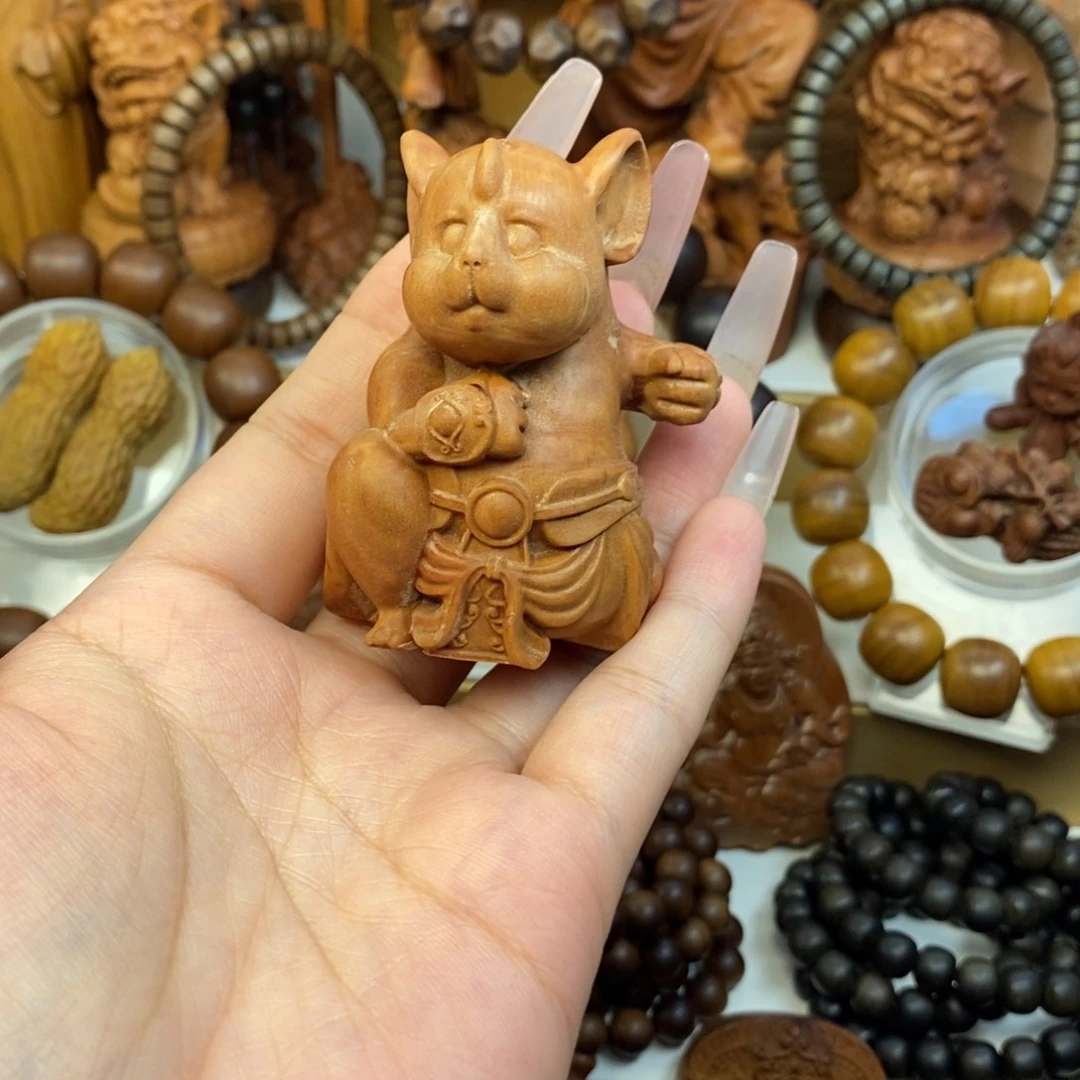 来***财手串/手链檀香木迈索尔老山檀香老鼠摆件奶香