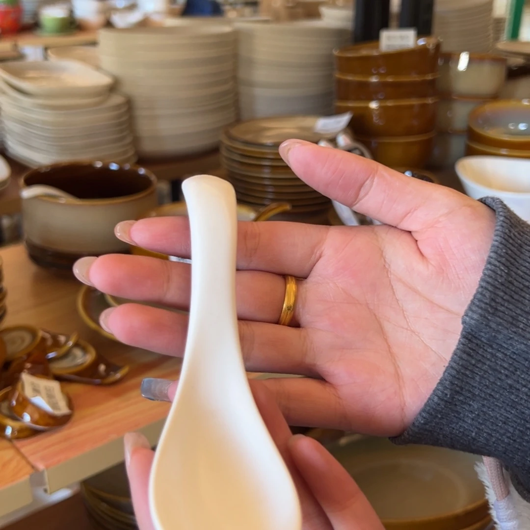 新骨瓷095瑕疵慎拍哑光白勺子 2只装