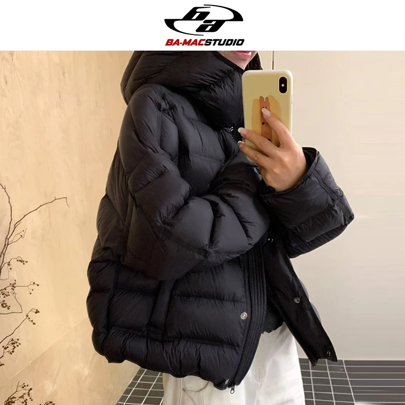 [BA-MAC]云朵泡芙连帽羽绒服女25冬季新款三星90白鸭绒保暖面包服