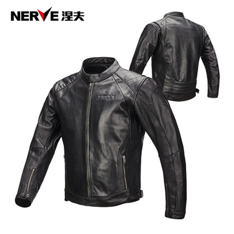 【摩博会福利】NERVE涅夫17002摩托车复古皮衣机车夹克男四季防风潮