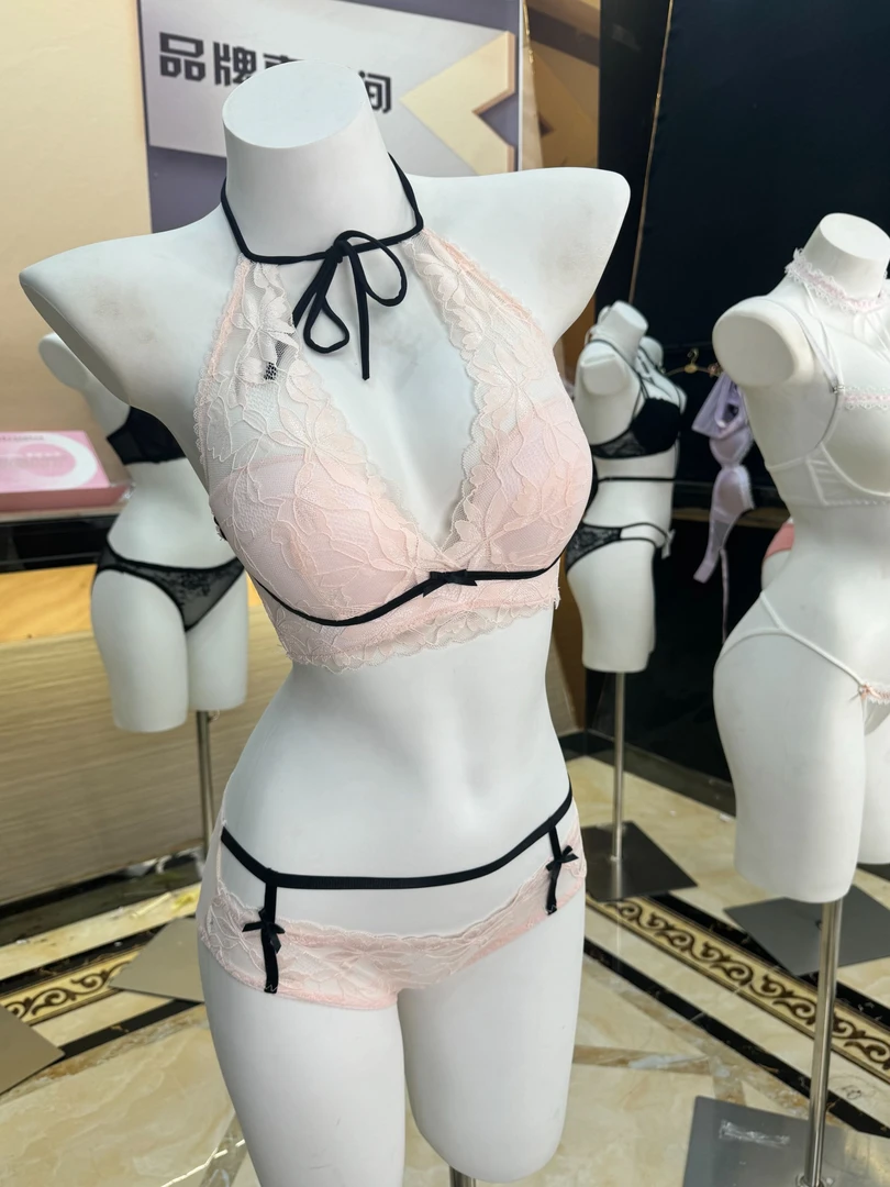 挂脖多种穿搭蕾丝性感内衣纯欲法式文胸绑带胸罩高颜聚拢内衣