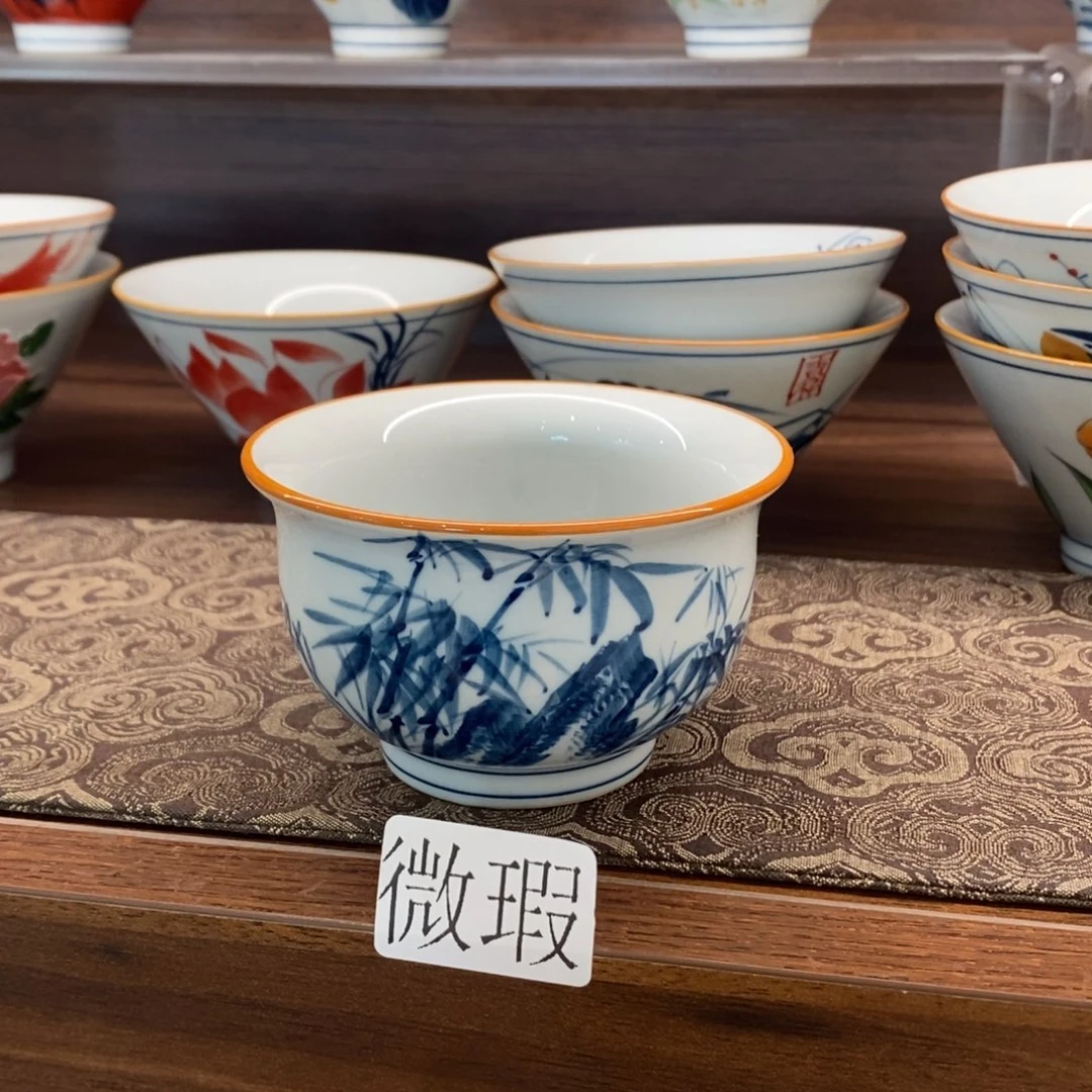 釉下彩老陶泥手工绘制